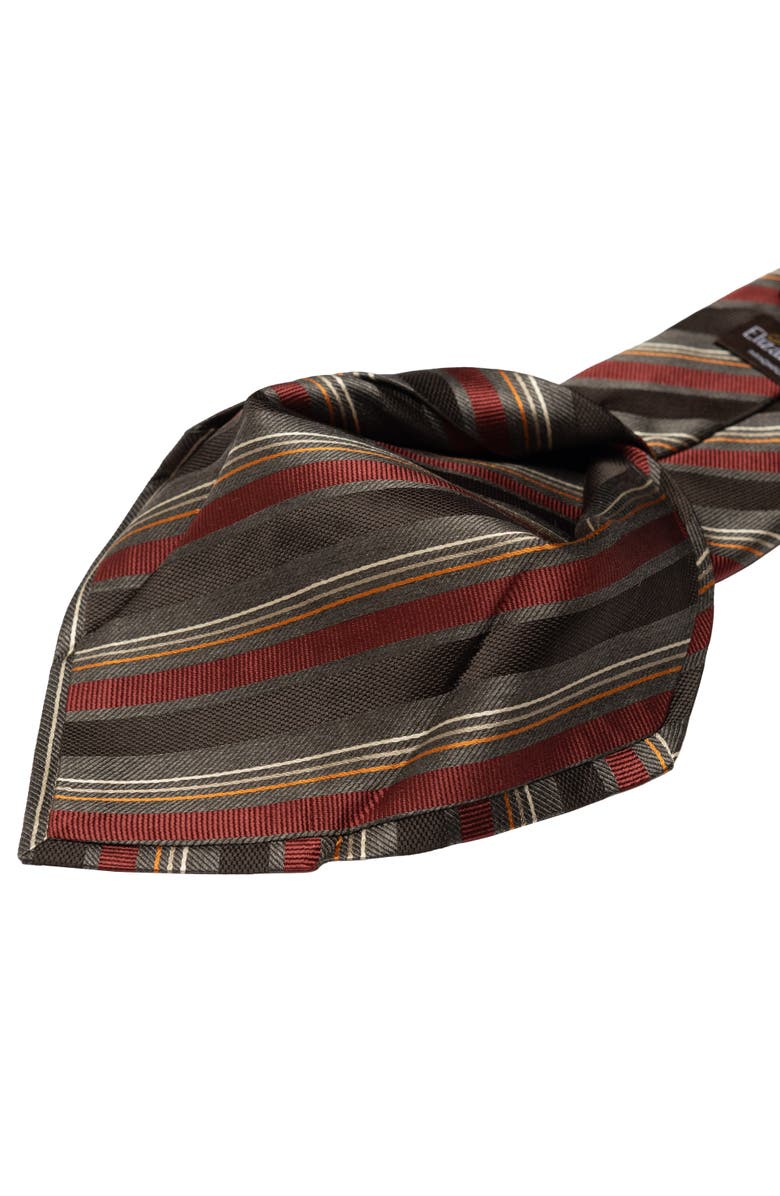 Elizabetta Espada - Silk Jacquard Tie for Men, Alternate, color, Steel Grey And Burgundy
