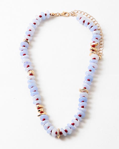 Seaglass Blue Resin Necklace