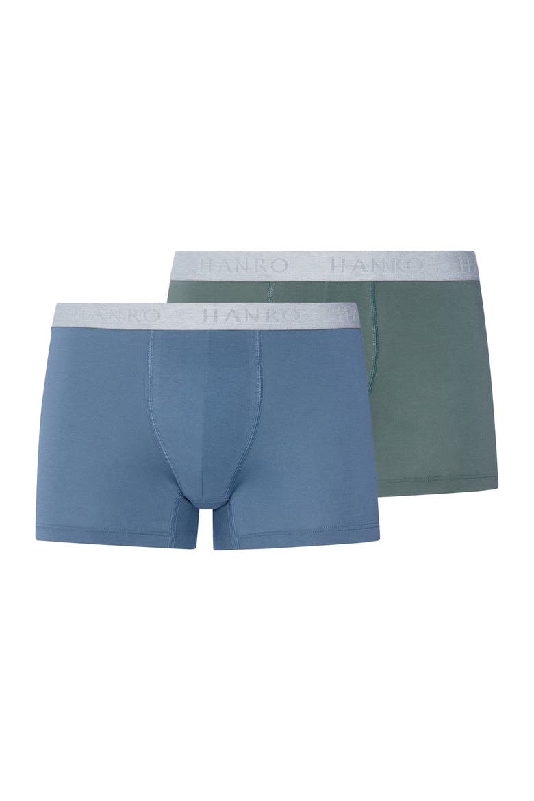 Cotton Essentials 2-Pack Cotton Boxer Briefs, Main, color, Studio Green / Retro Bl