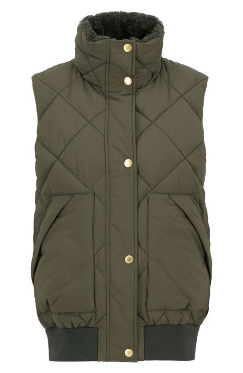 Barbour Becky Diamond Quilted Puffer Vest In Green