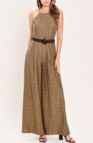 FLYING TOMATO Halter Neck Belted Jumpsuit