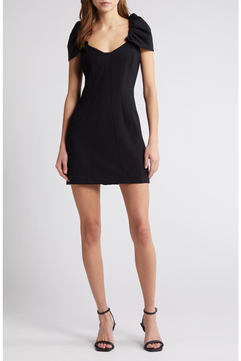 Whisper Flutter Sleeve Minidress, Main, color, BLACKOUT