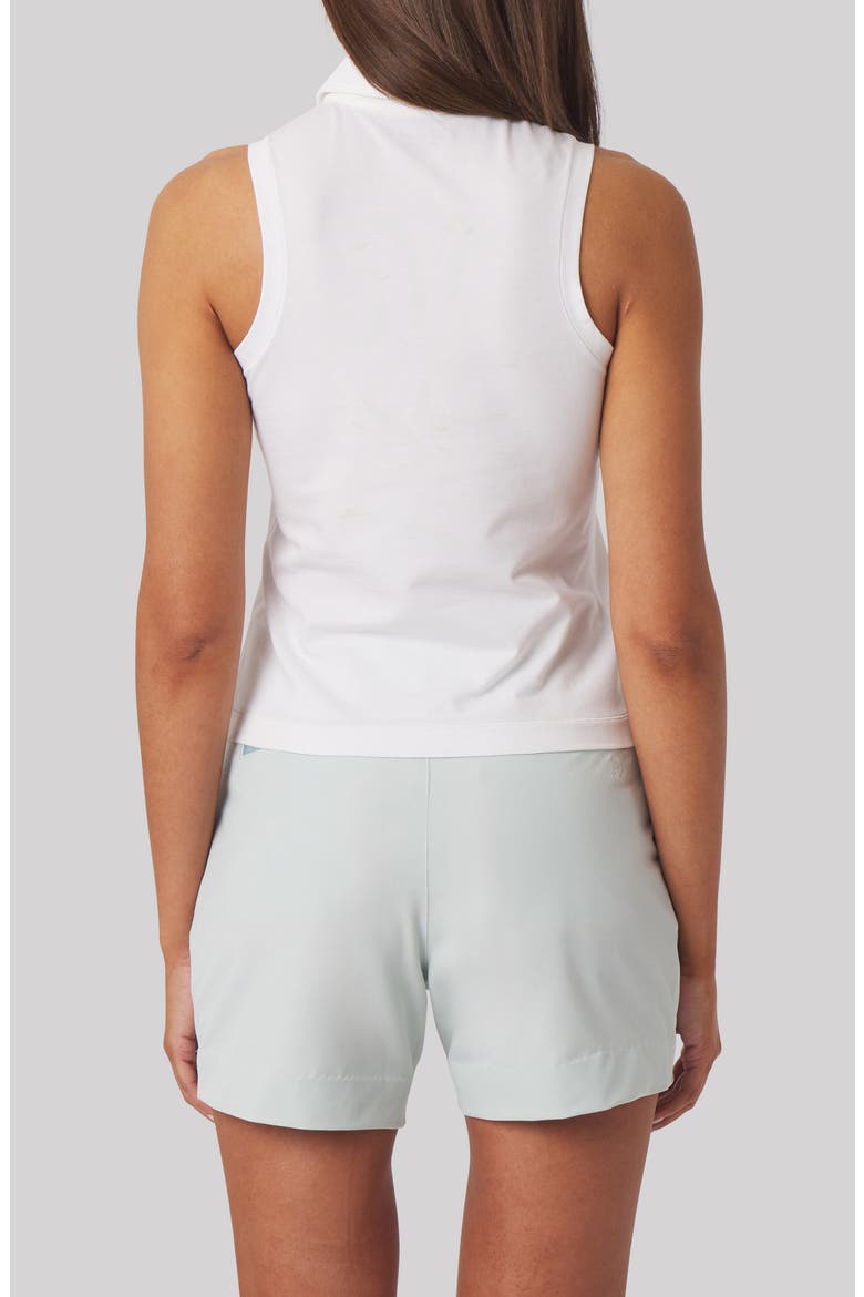 Val Sleeveless Polo with Imitation Pearl Buttons, Alternate, color, WHITE