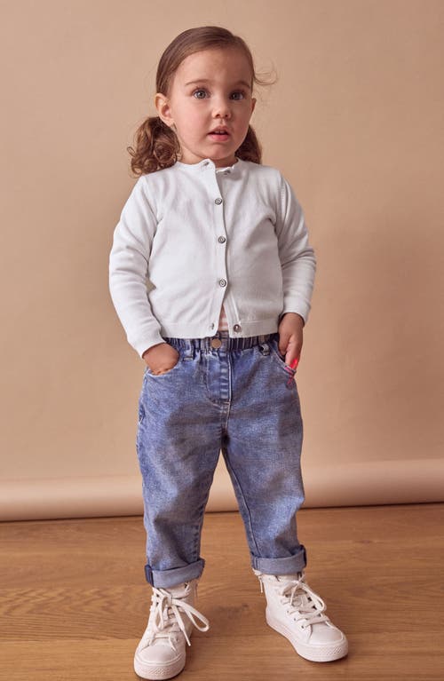 Next Kids' Textured Cotton Blend Cardigan In White