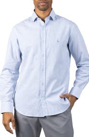 TailorByrd Stripe Linen Blend Button-Up Shirt
