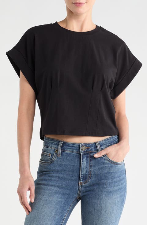 Crop Shoulder Crop T-Shirt