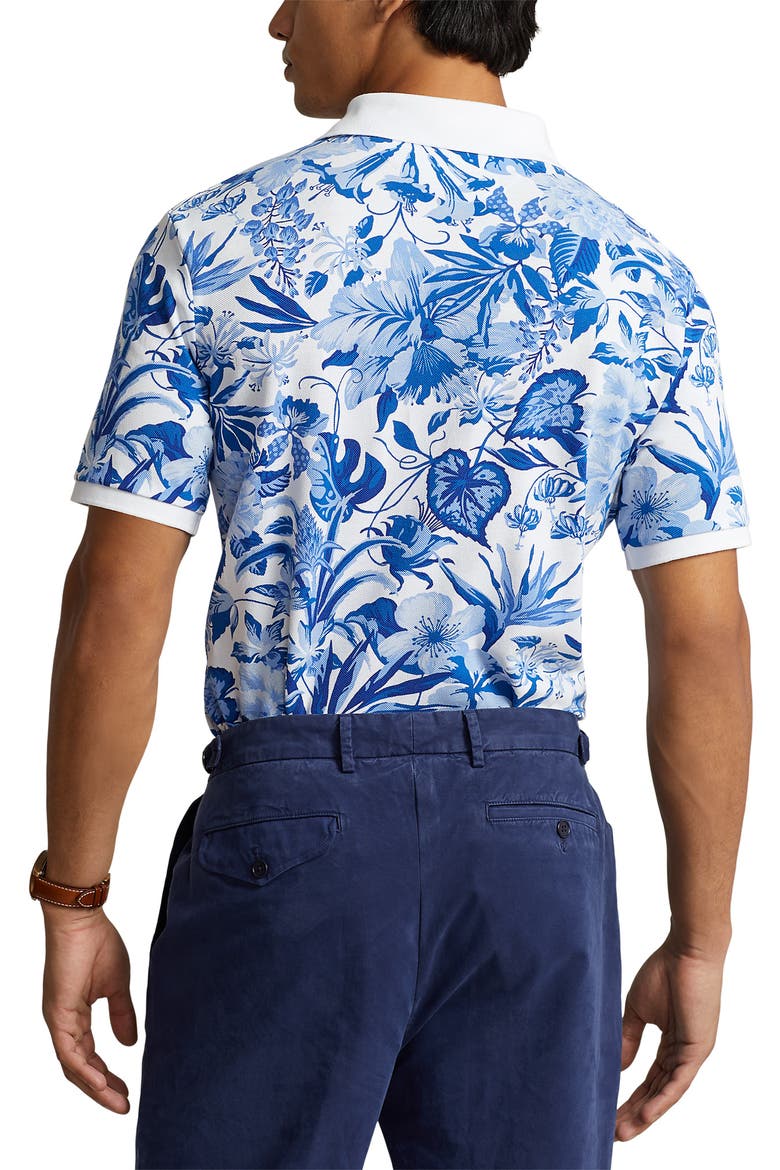 Floral Mesh Polo, Alternate, color, JARDIN FLORAL/WHITE