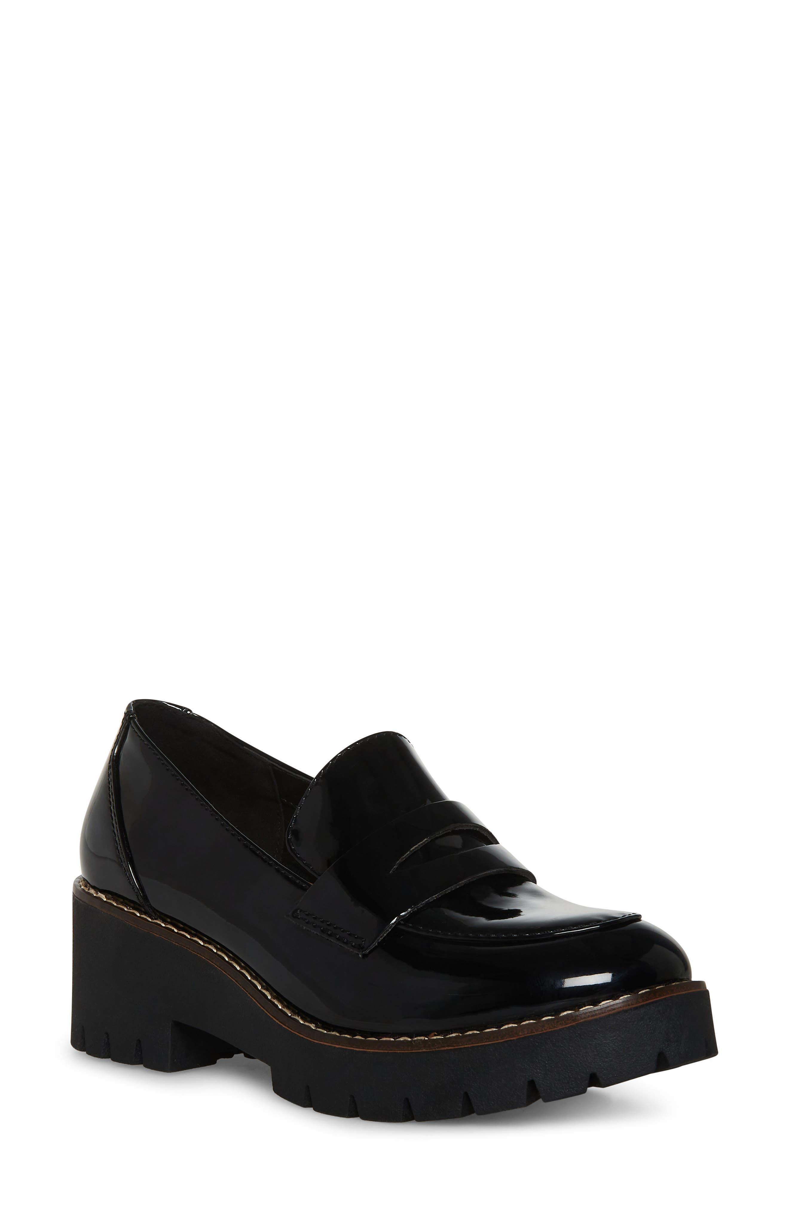 Dulce Waterproof Loafer Pump, Main, color, BLACK PATENT