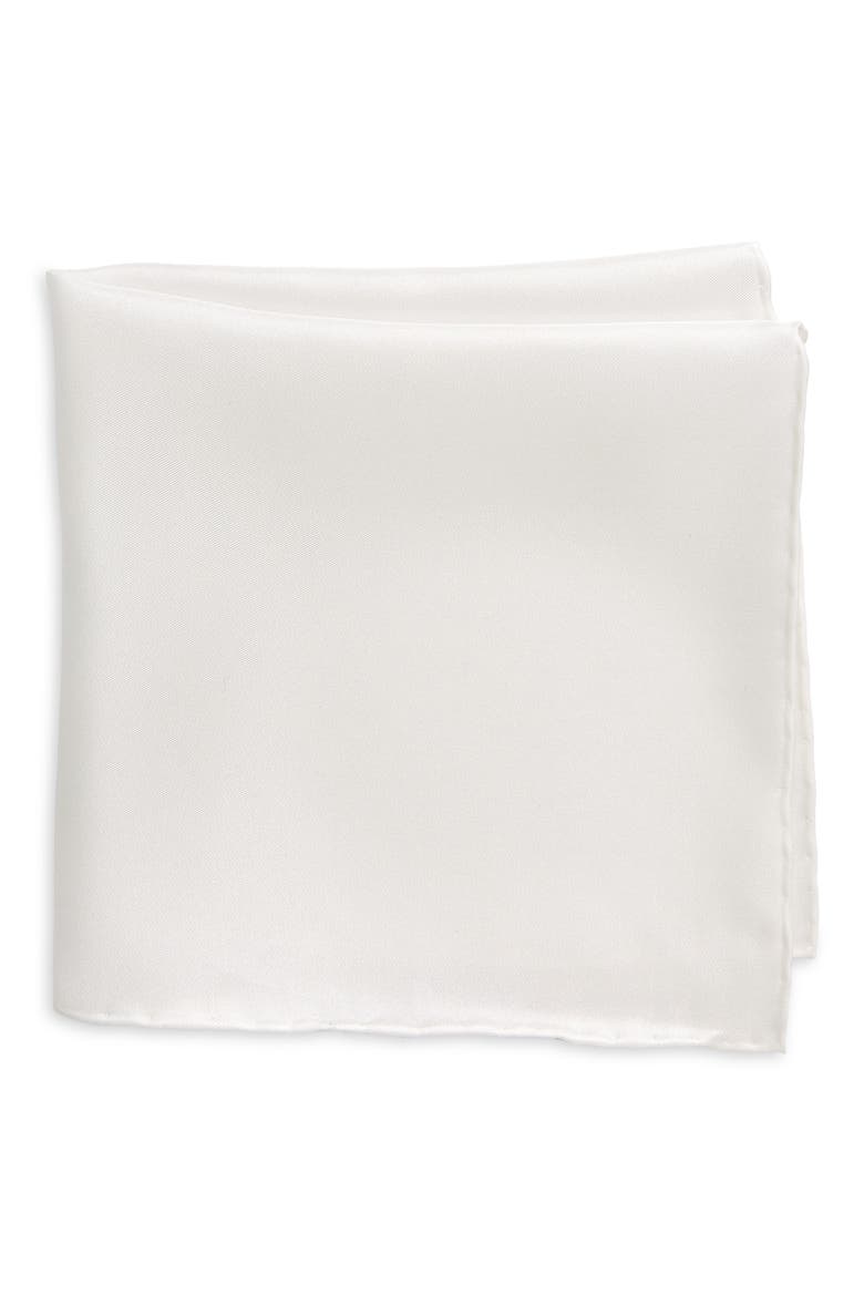 Silk Pocket Square, Main, color, WHI