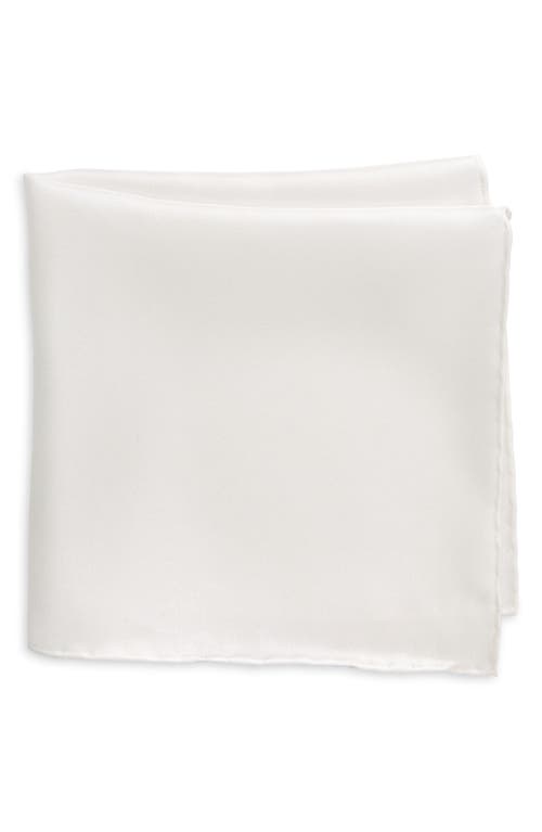 Thom Sweeney Silk Pocket Square In White