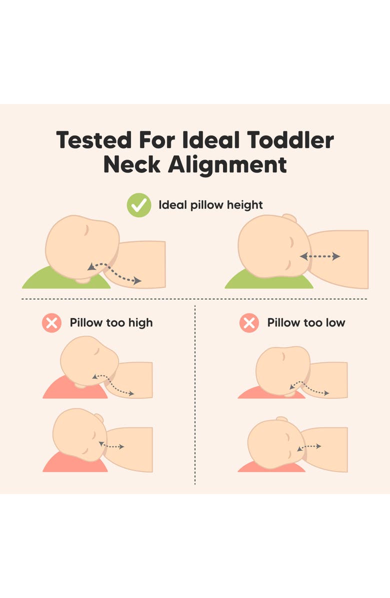 KeaBabies Jumbo Toddler Pillow with Pillowcase, Alternate, color, French Gray