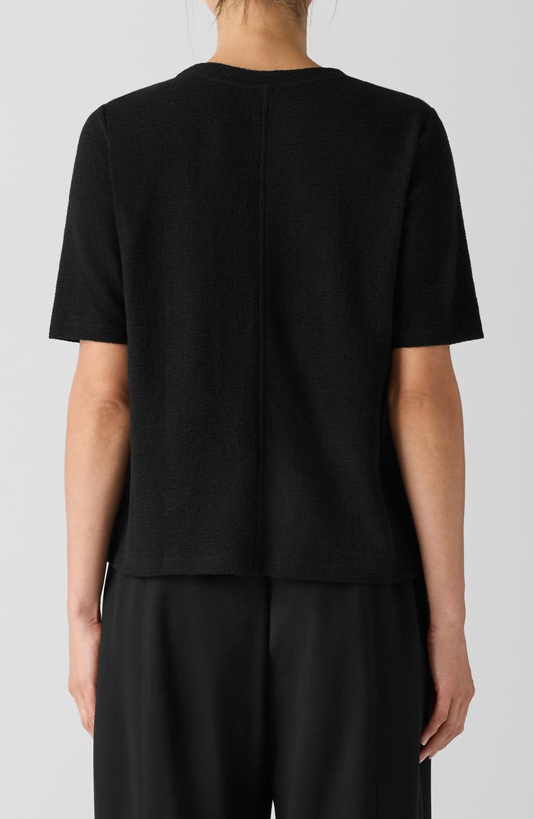 Eileen Fisher Crewneck Short Sleeve T-Shirt, Alternate, color, Black