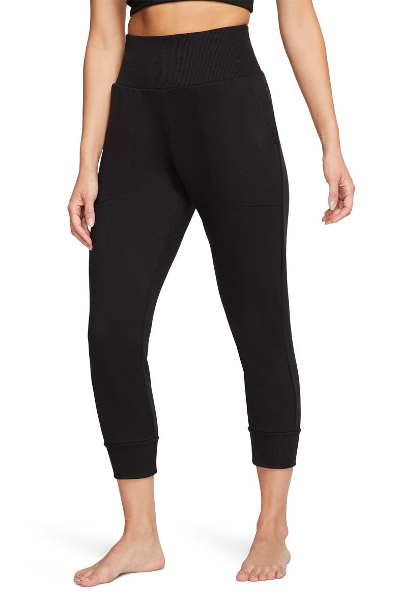 Flow Hyper Pocket 7/8 Yoga Pants, Main, color, BLACK/ DK SMOKE GREY