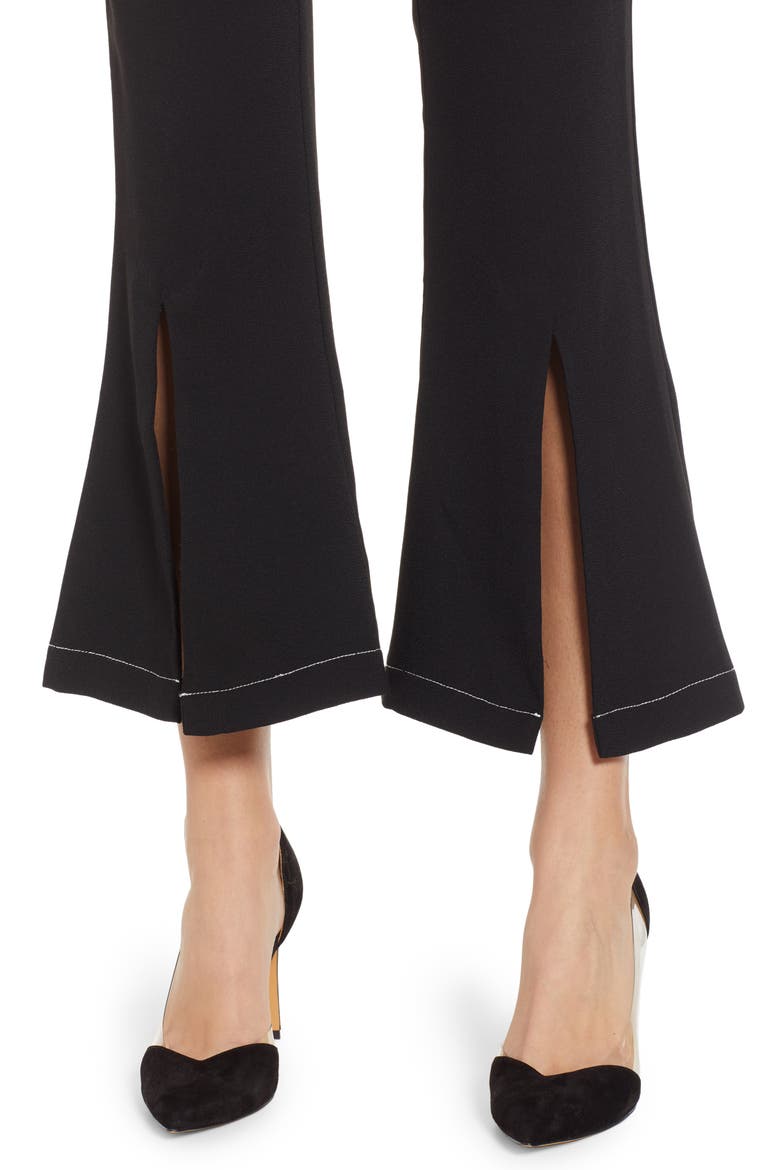 Contrast Stitch Crop Pants, Alternate, color, BLACK