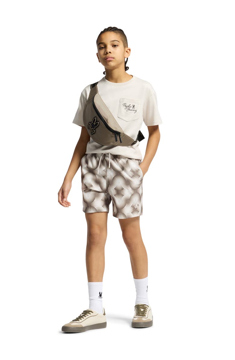 Psycho Bunny Kids' Paros Swim Trunks, Alternate, color, Natural Linen
