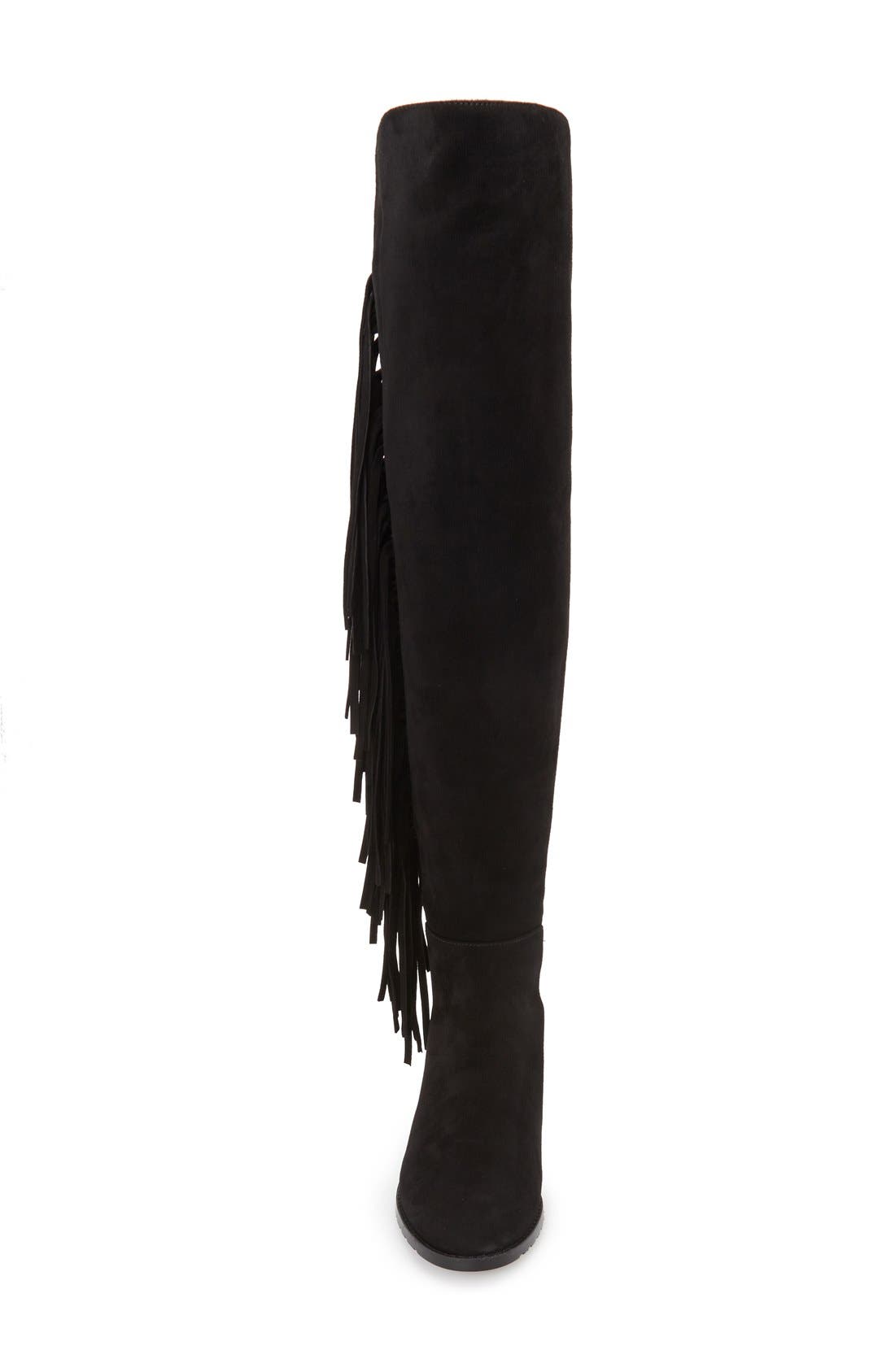 'Mane' Over the Knee Stretch Boot, Alternate, color, BLACK SUEDE