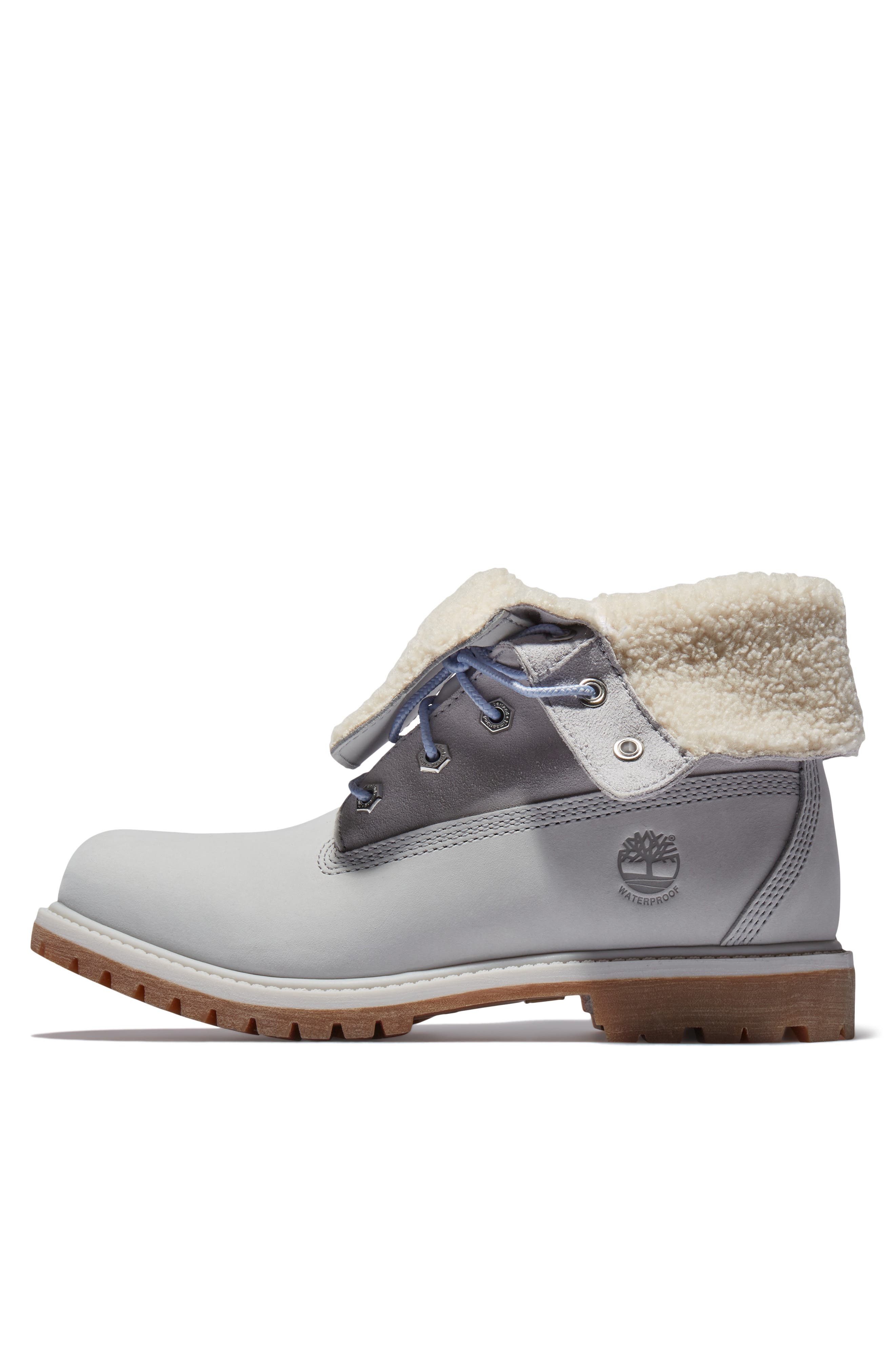 Authentic Waterproof Teddy Fleece Lined Winter Boot, Alternate, color, LIGHT GREY NUBUCK
