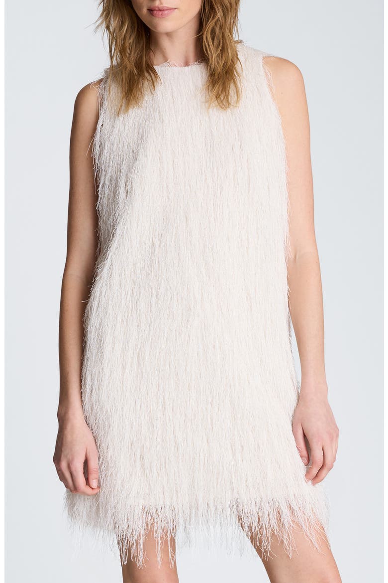 Sleeveless Fringe Minidress, Main, color, OYSTER