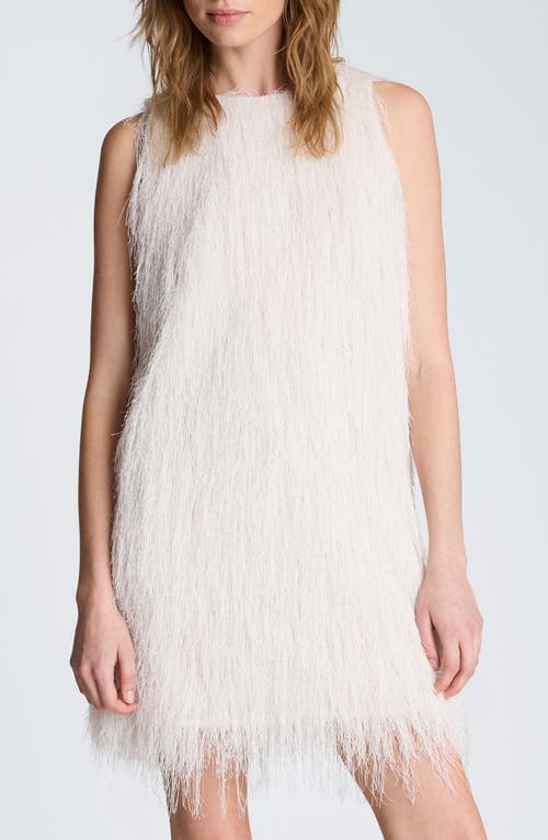 Kenneth Cole Sleeveless Fringe Minidress in Oyster at Nordstrom, Size Large