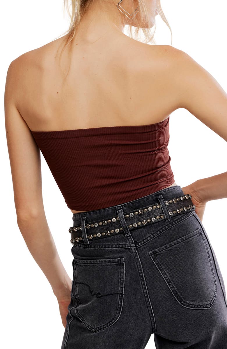 Free People Amelia Bandeau Bra, Alternate, color, French Chocolate