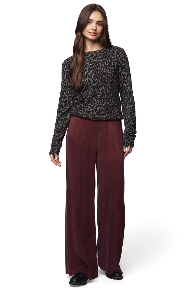Leopard Print Crewneck Sweater, Alternate, color, BROWN LEOPARD PRINT