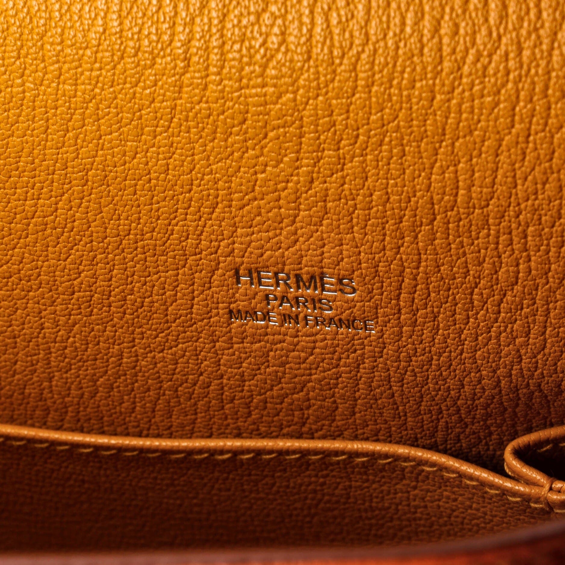 Pre-Owned Hermes Jypsiere Bag Clemence 34, Alternate, color, Feu/Moutarde