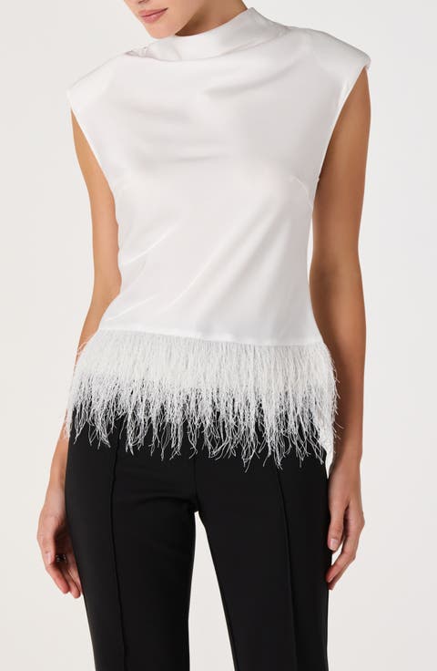 Falon Mock Neck Satin Top