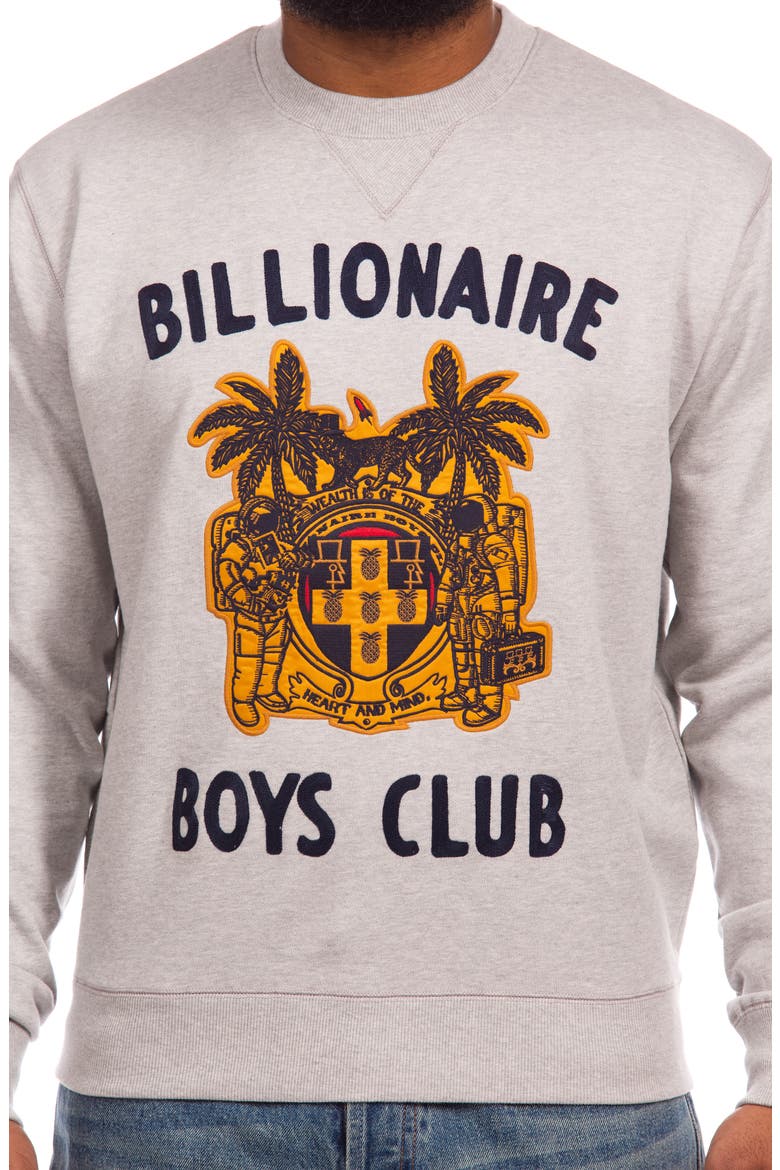 Crest Cotton Fleece Sweatshirt, Alternate, color, HEATHER GREY
