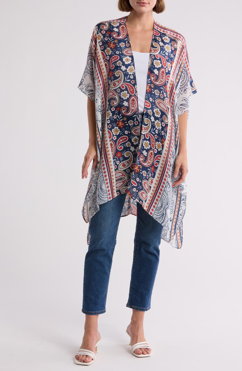 SAVE THE OCEAN Print Ruana Wrap, Main, color, 