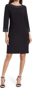 TASH AND SOPHIE Glitter Trim Sheath Dress