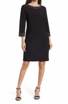 Glitter Trim Sheath Dress