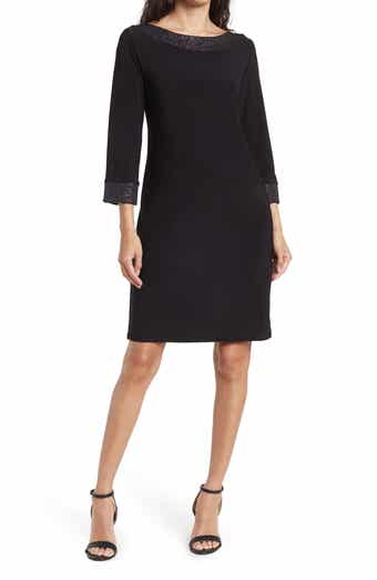 Glitter Trim Sheath Dress
