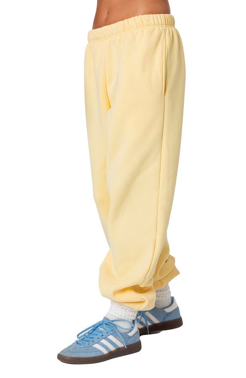 Edikted Clark Oversize Cotton Blend Sweatpants In Yellow
