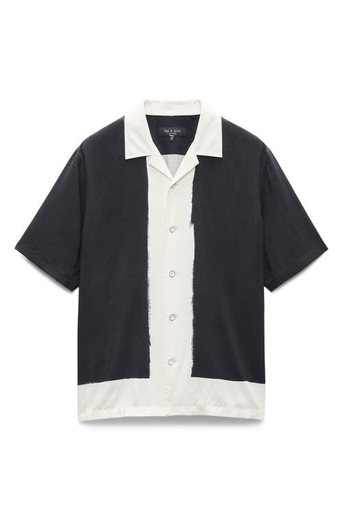 Rag & Bone Lapel Short Sleeve Shirt In Multi