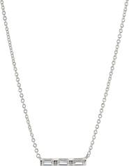 Nadri Cubic Zirconia Bar Pendant Necklace