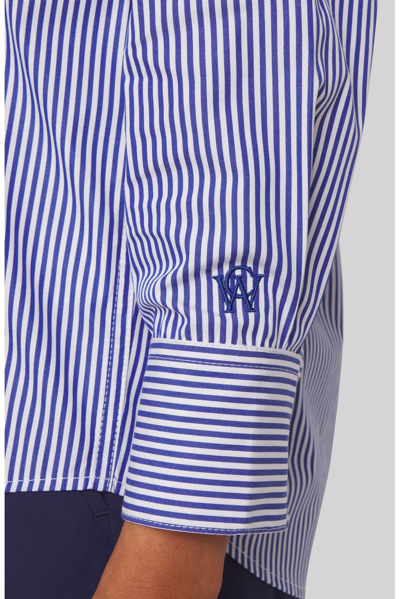 Savannah Button-Up Shirt, Alternate, color, NAVY BLUE STRIPE