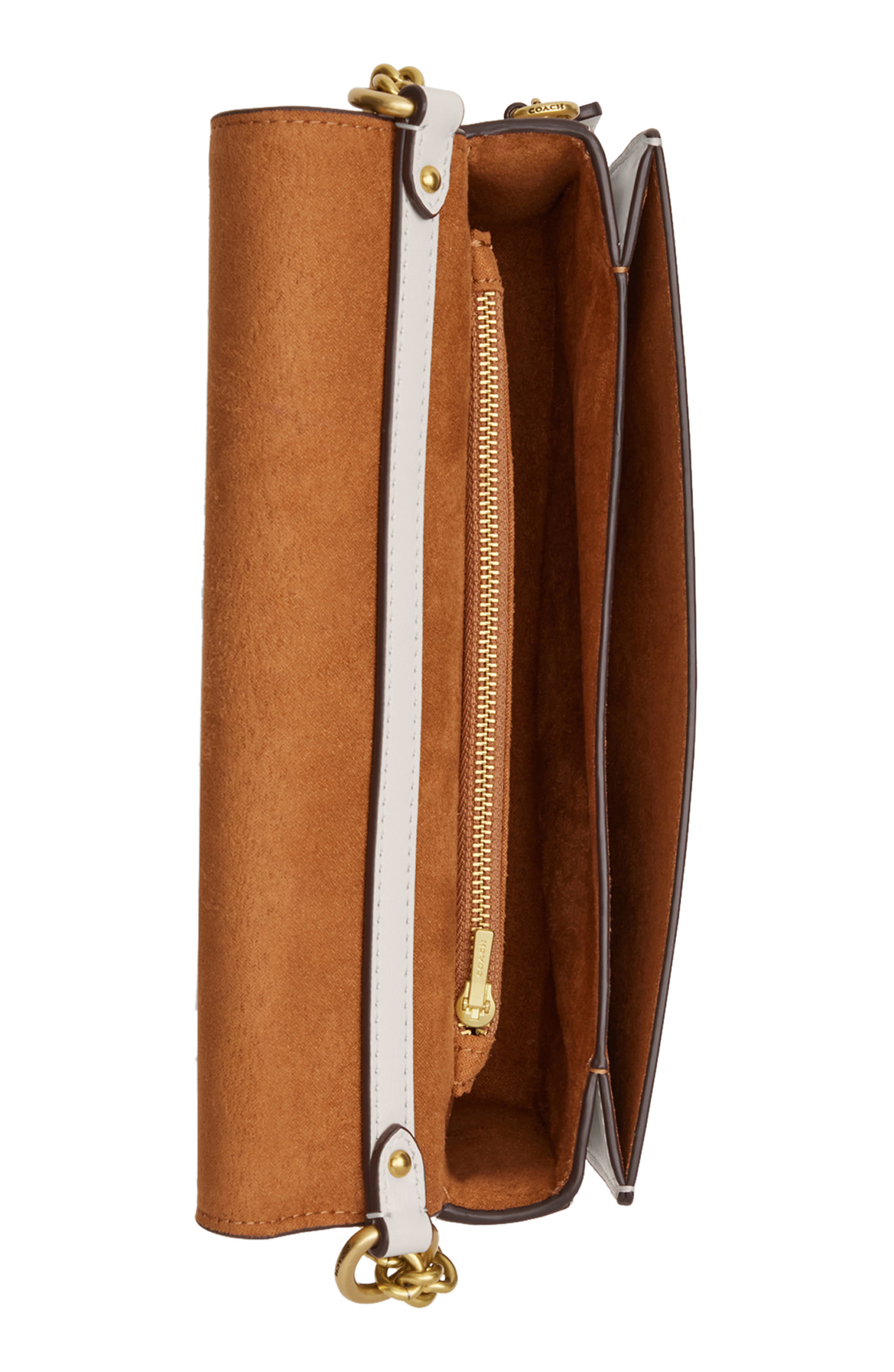 COACH Hutton Colorblock Leather Shoulder Bag, Alternate, color, 