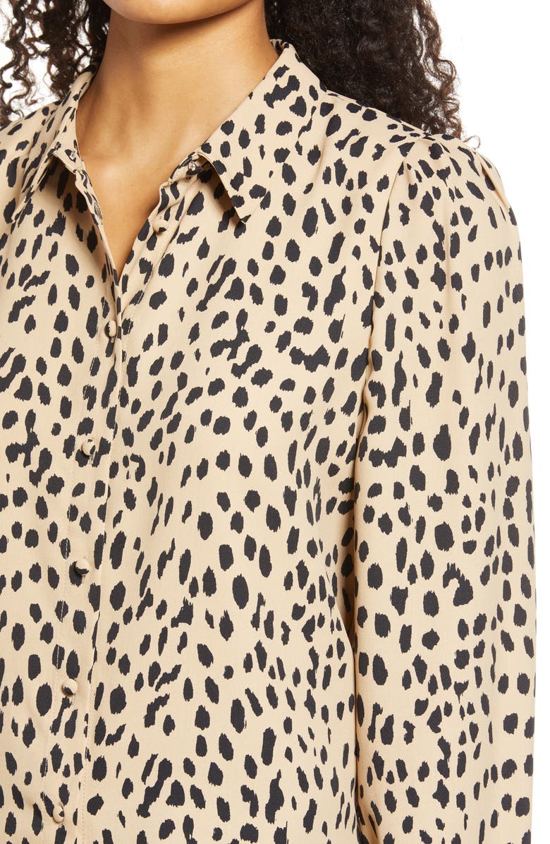 Vince Camuto Abstract Animal Print Long Sleeve Blouse, Alternate, color,