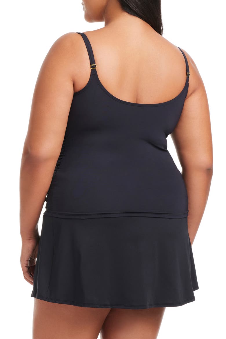 Scoop Neck Tankini Top, Alternate, color, BLACK