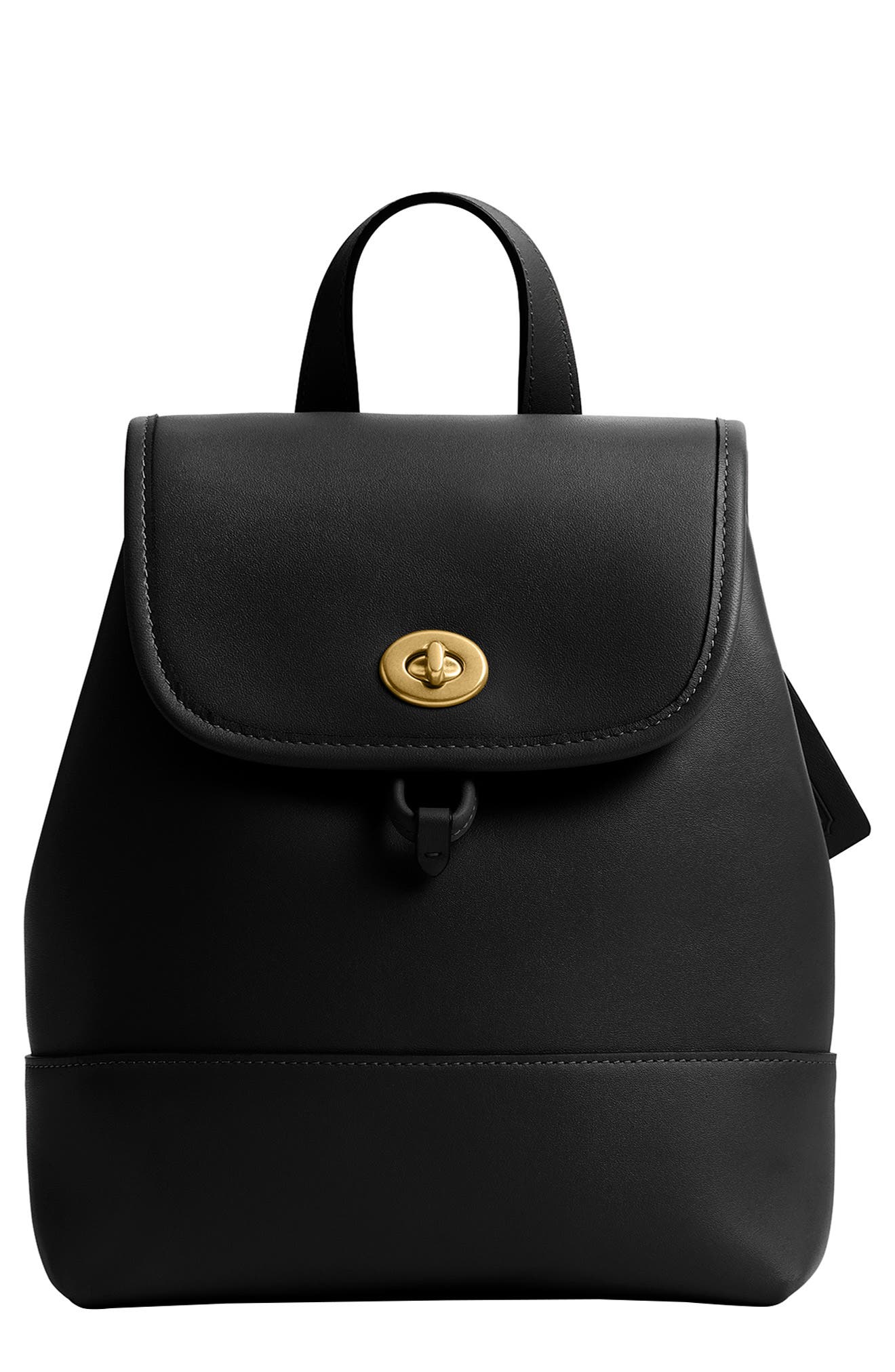 COACH Turnlock Glovetanne Leather Backpack, Main, color, 
