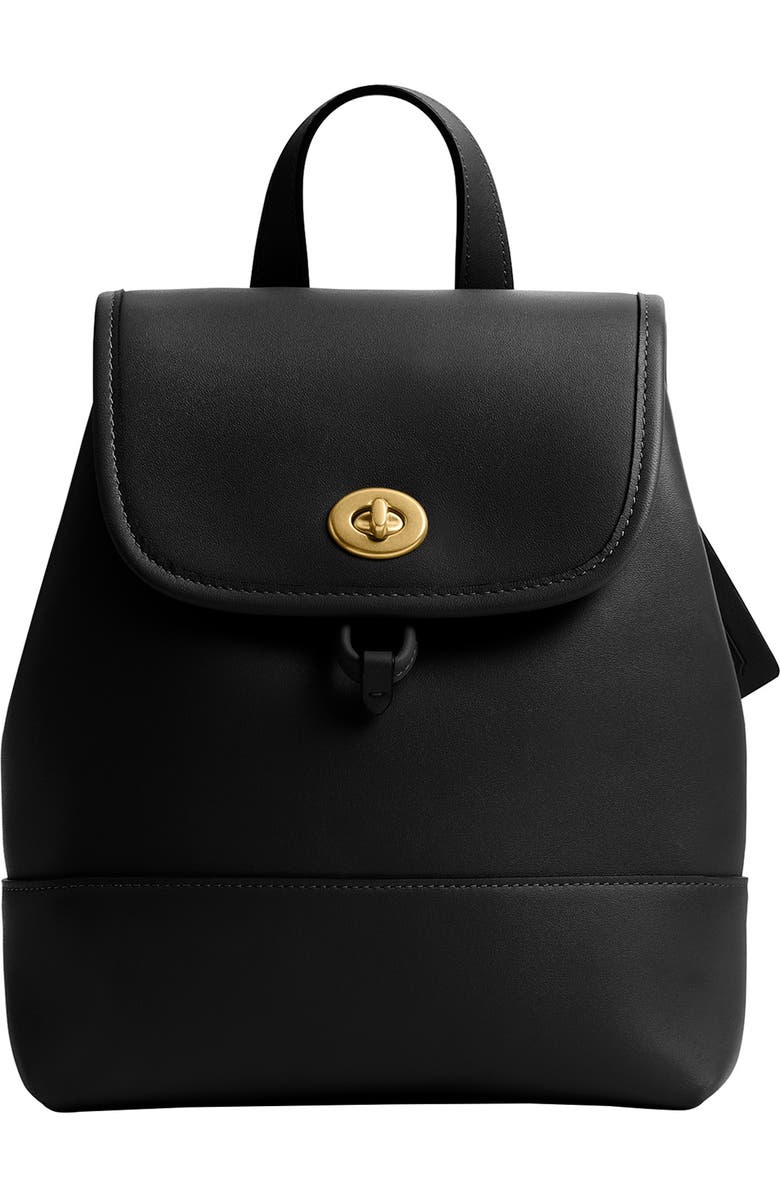 COACH Turnlock Glovetanne Leather Backpack, Main, color,