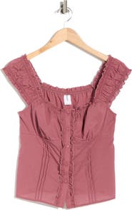 Abound Button Front Cotton Top