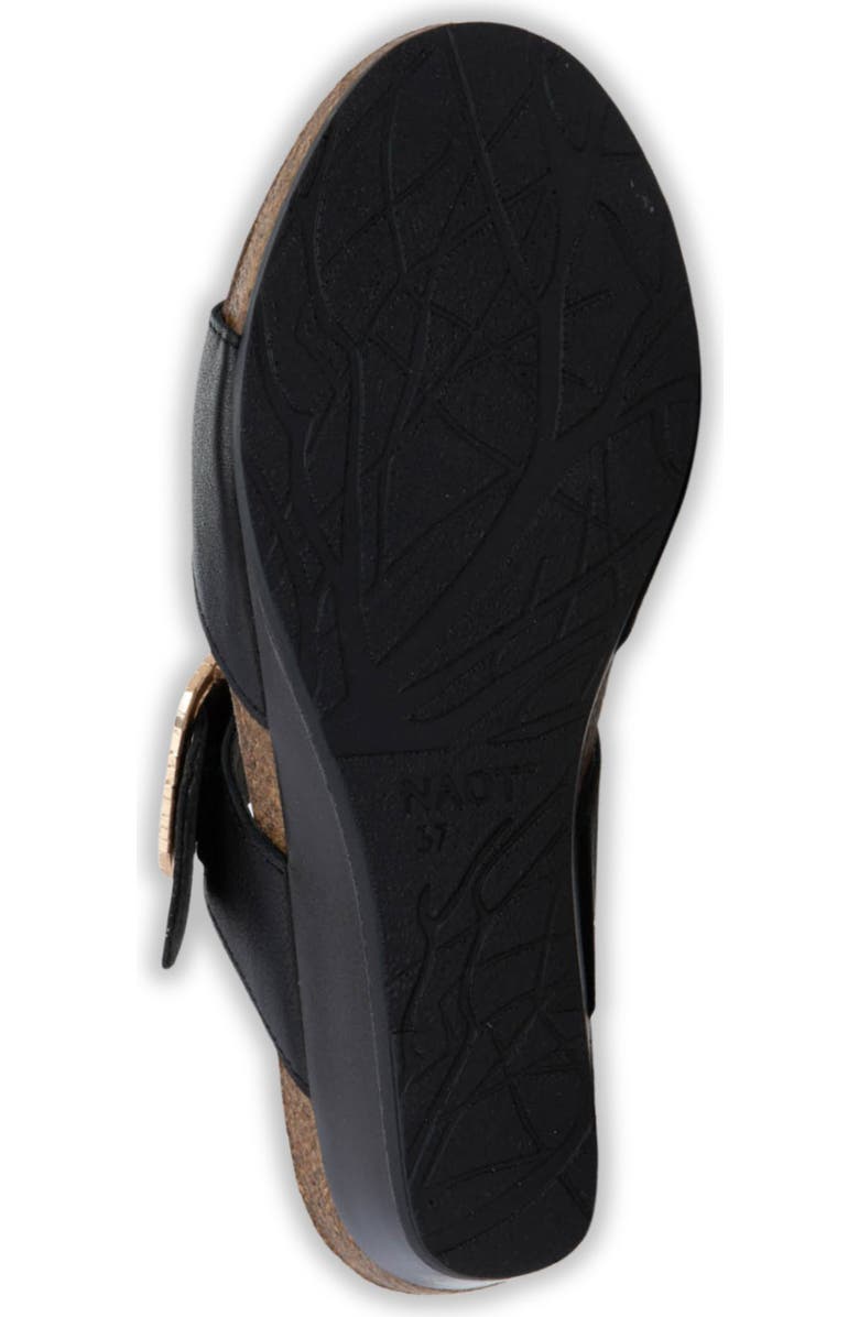 Naot Magic Luxe Double Strap Platform Slide Sandal, Alternate, color, Black Leather