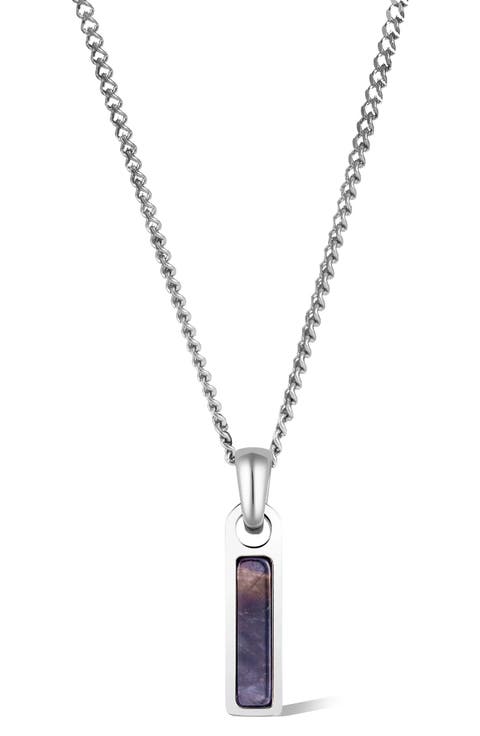 Men's Birthstone Tag Pendant Necklace