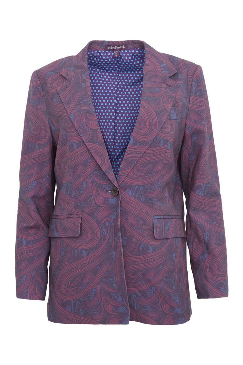 Julia Stretch Wool Tailored Blazer, Main, color, Badalona Plum