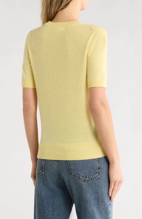 Nordstrom Short Sleeve Cashmere Sweater In Yellow