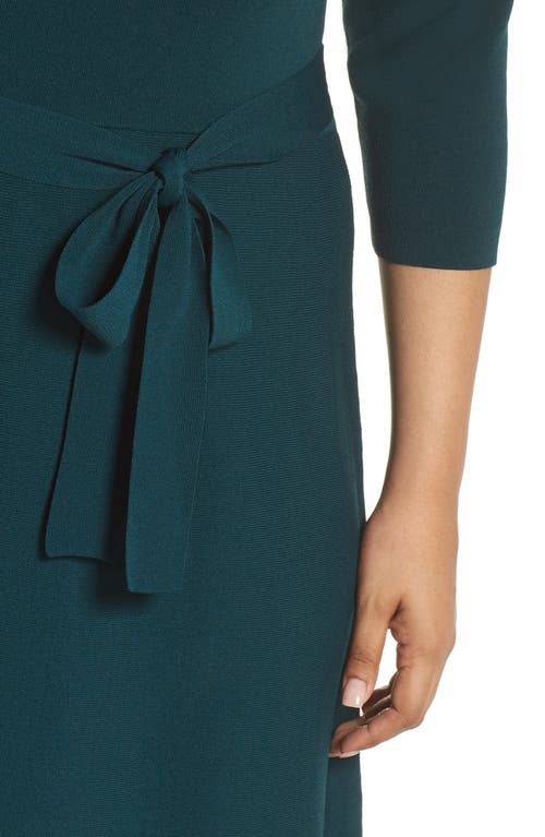 Eliza J Fit & Flare Sweater Dress In Green