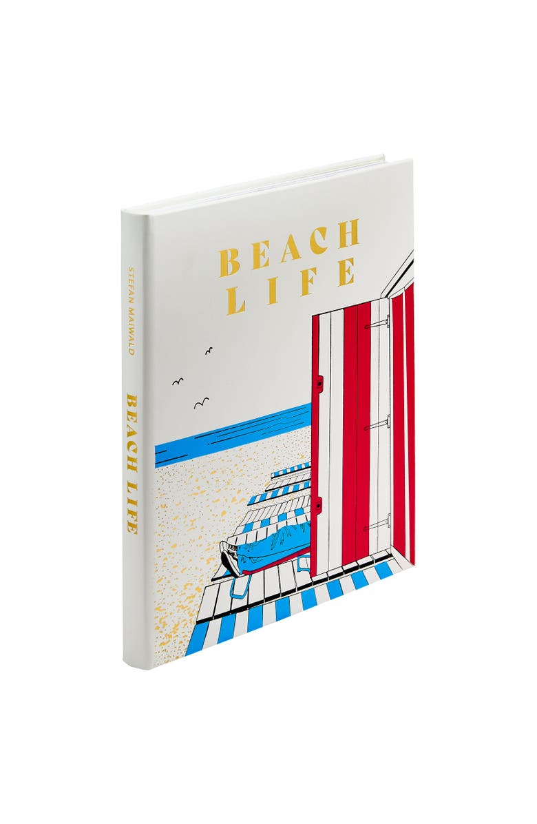 Graphic Image Beach Life Leather Coffee Table Book, Alternate, color, Ivory
