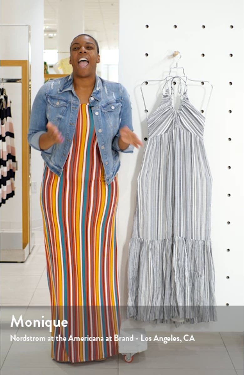 Audrey Stripe Halter Dress, sales video thumbnail