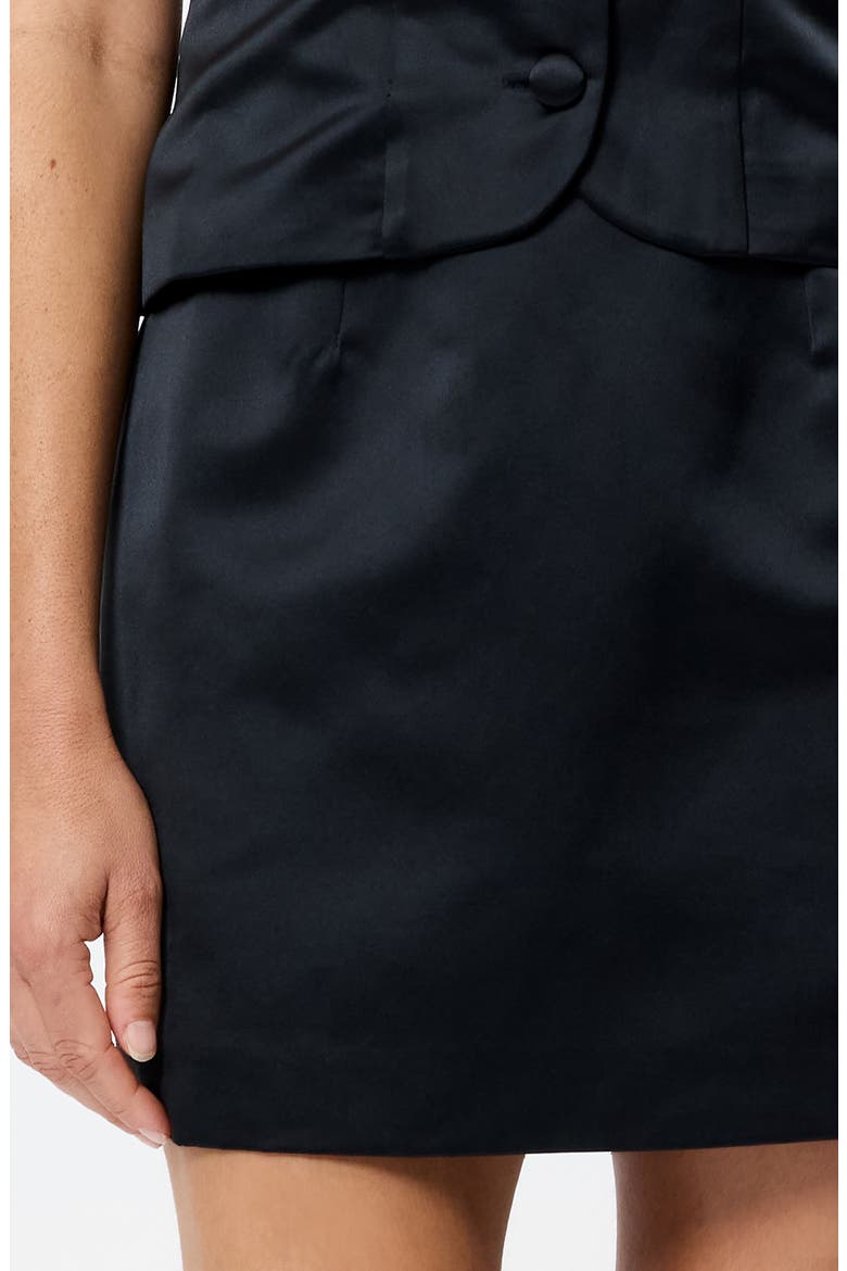 Jaxon Satin Miniskirt, Alternate, color, BLACK